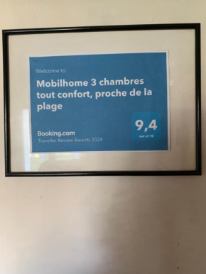 Mobilhome 3 chambres tout confort, proche de la plage